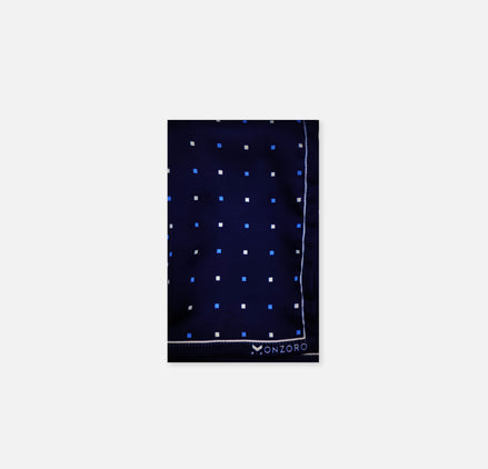 Blue Multi Dotted Silk Pocket Square by Monzoro – view 2