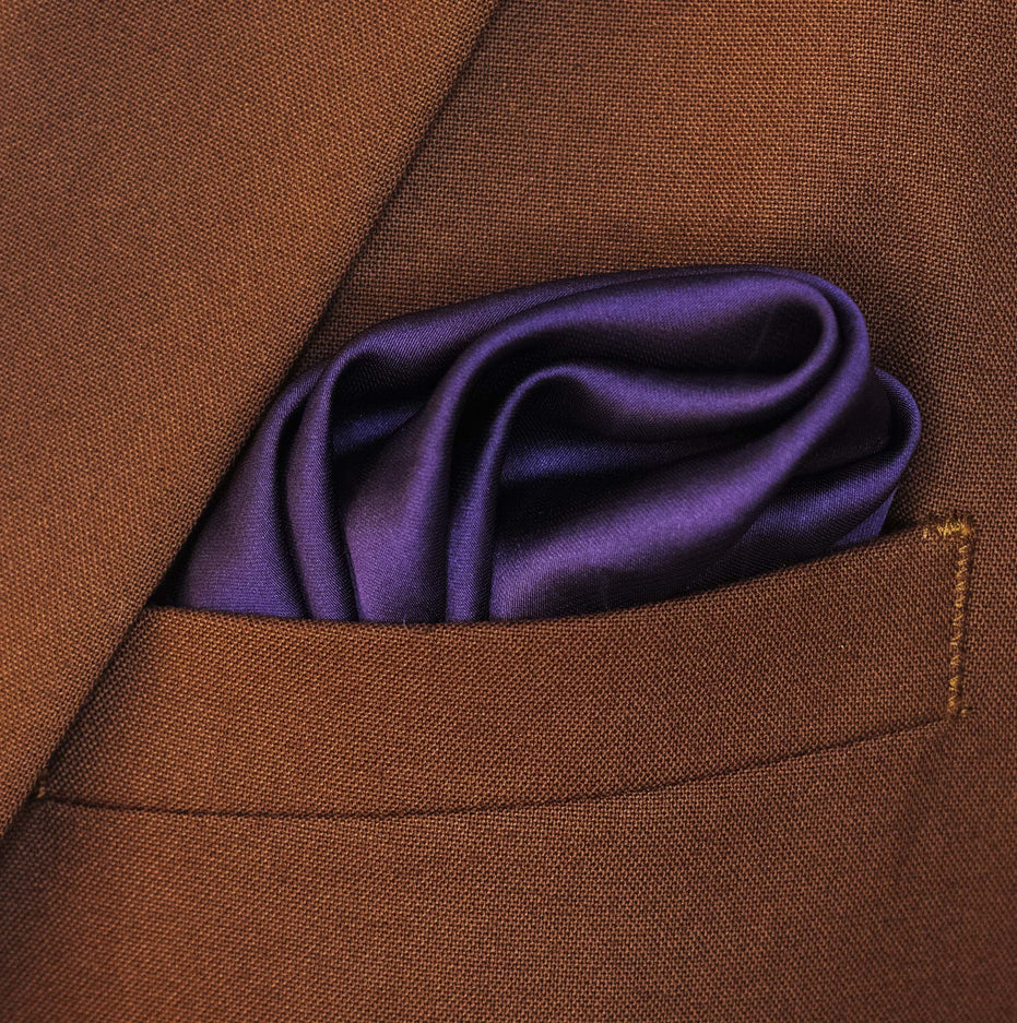 Dark Mauve Solid Silk Pocket Square by Monzoro – view 5