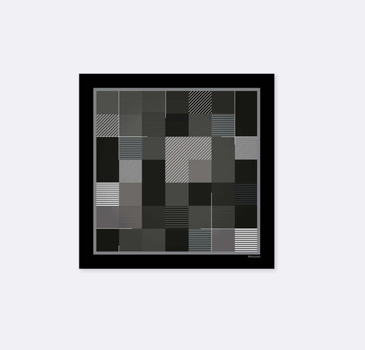 Black & White Abstract - Silk Pocket Square