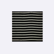 Black with White Stripes - Silk Men Pocket Square by Monzoro