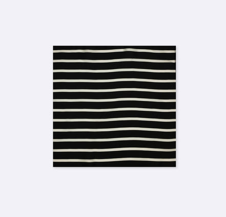 Black with White Stripes - Silk Men Pocket Square by Monzoro