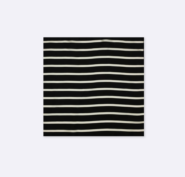 Black with White Stripes - Silk Men Pocket Square by Monzoro
