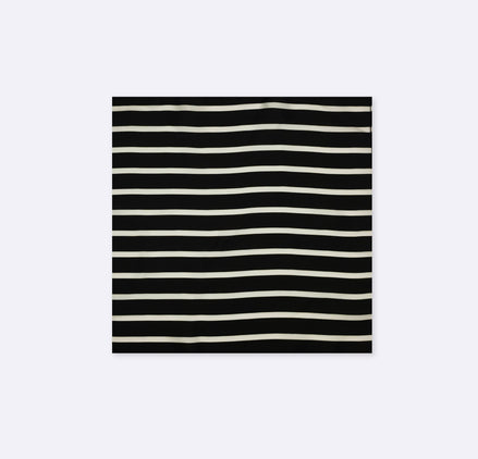 Black with White Stripes - Silk Men Pocket Square by Monzoro