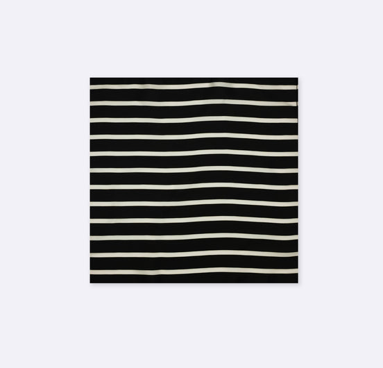 Black with White Stripes - Silk Men Pocket Square by Monzoro