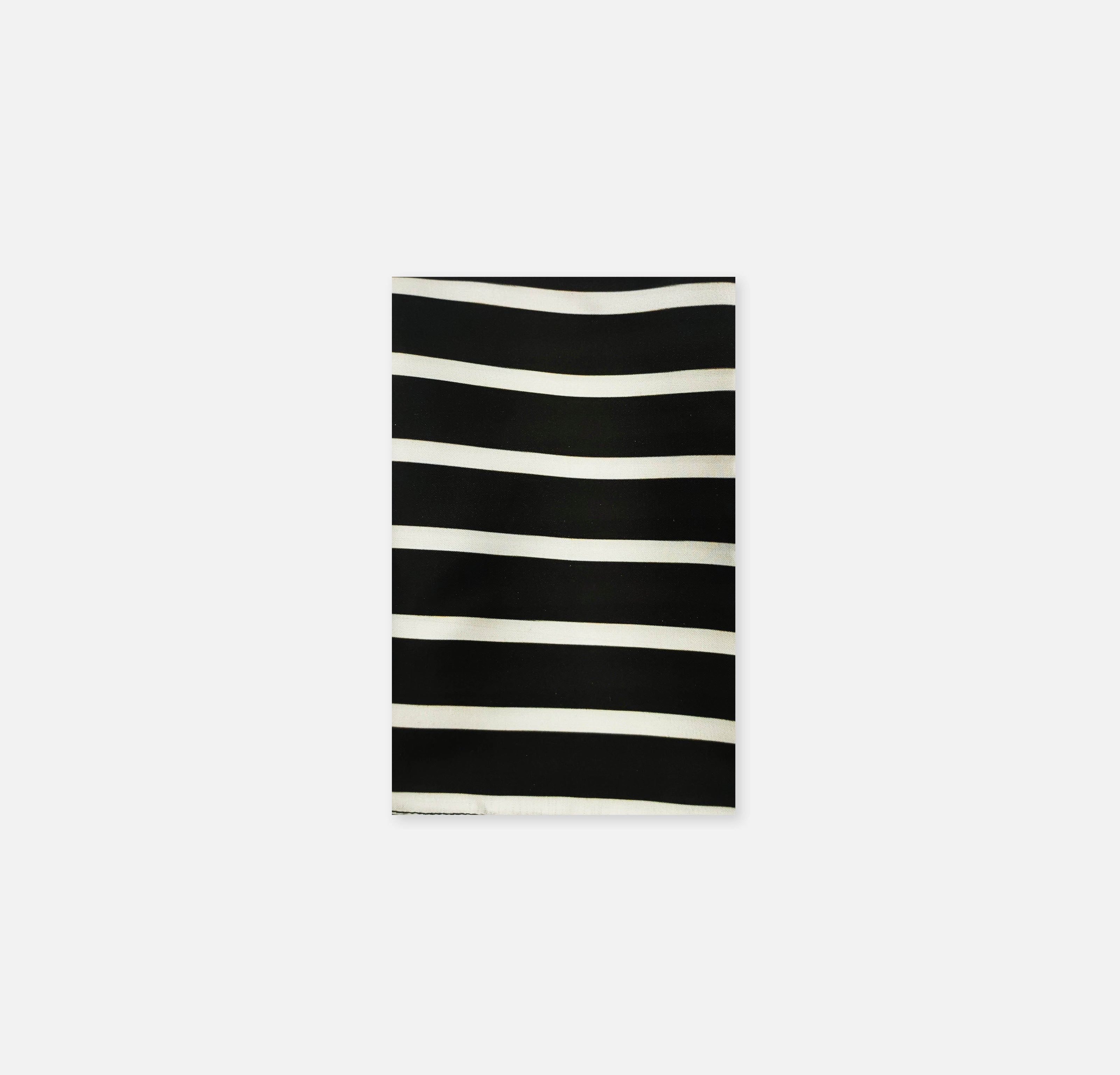 Black with White Stripes - Silk Men Pocket Square by Monzoro – view 2
