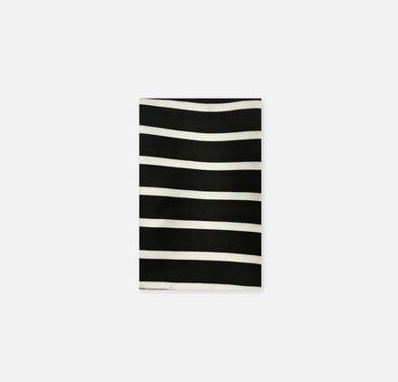 Black with White Stripes - Silk Men Pocket Square by Monzoro – view 2
