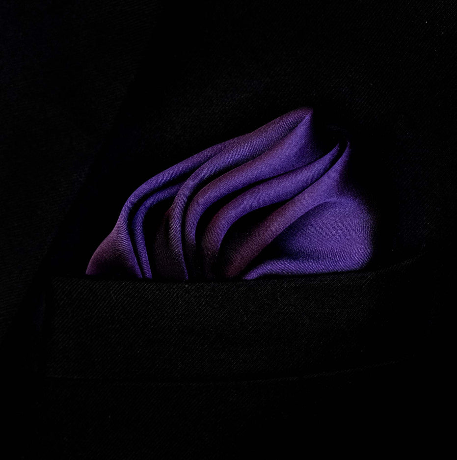 Dark Mauve Solid Silk Pocket Square by Monzoro – view 6