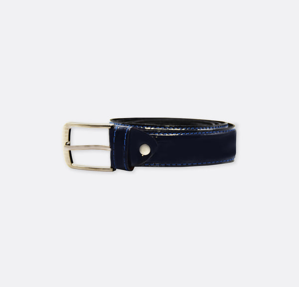 Luxury blue leather belt