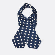 Navy Polka Silk Ascot by Monzoro – view 3