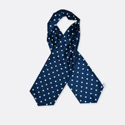 Blue Polka Drops - Silk Ascot by Monzoro – view 3