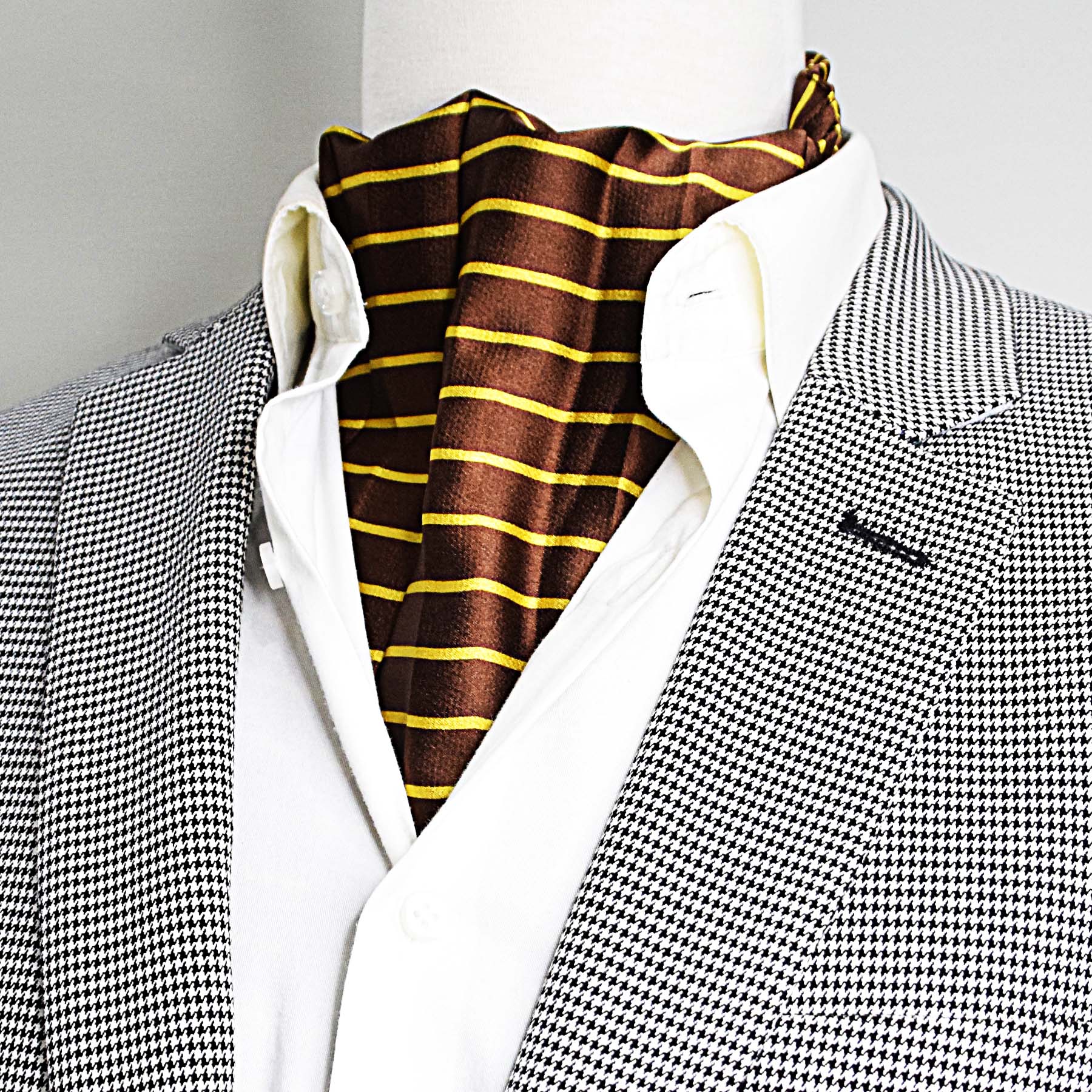 Yellow Cane Hazel Silk Ascot by Monzoro – view 4