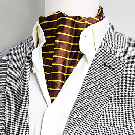 Yellow Cane Hazel Silk Ascot by Monzoro – view 4