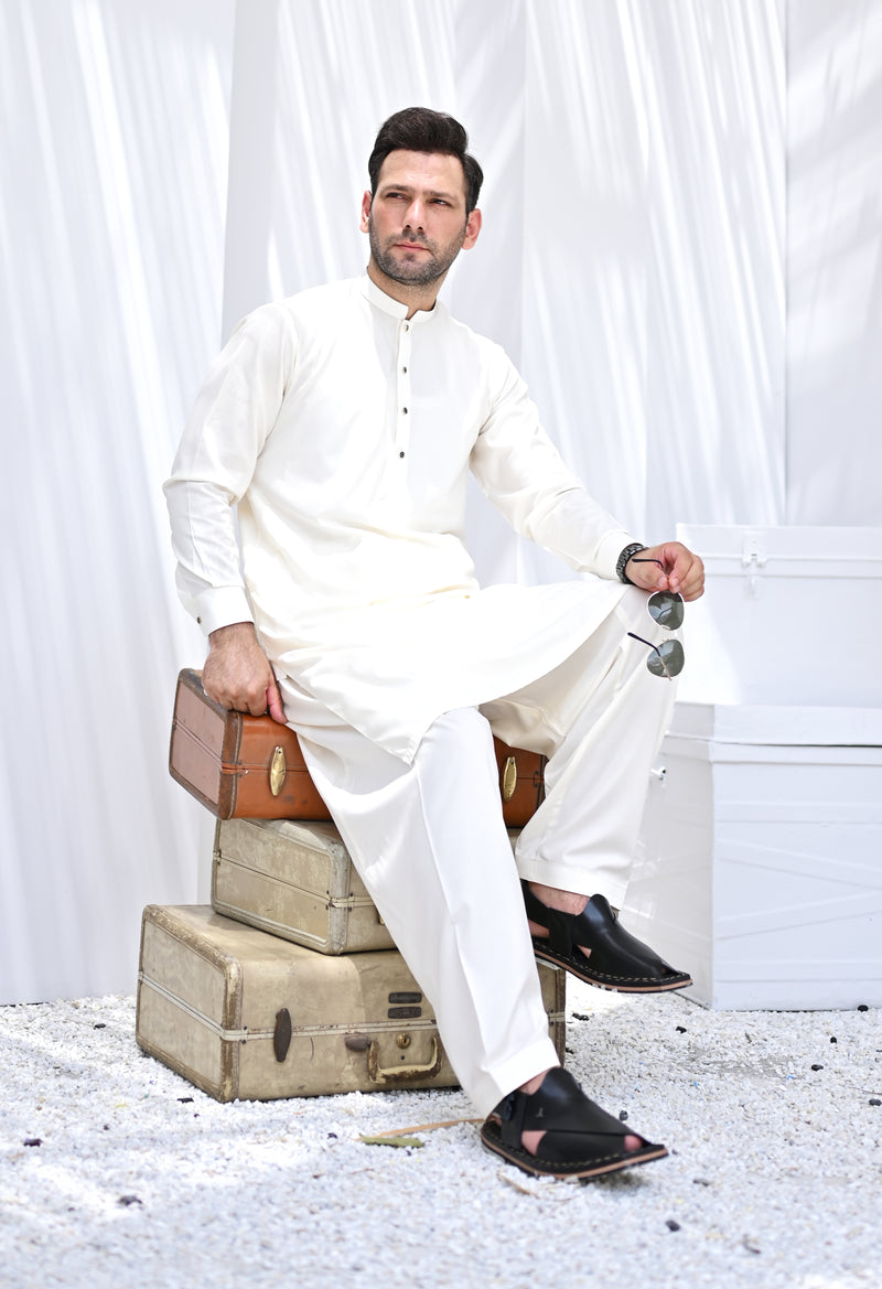 Tabeer - Stitched Creamy White
