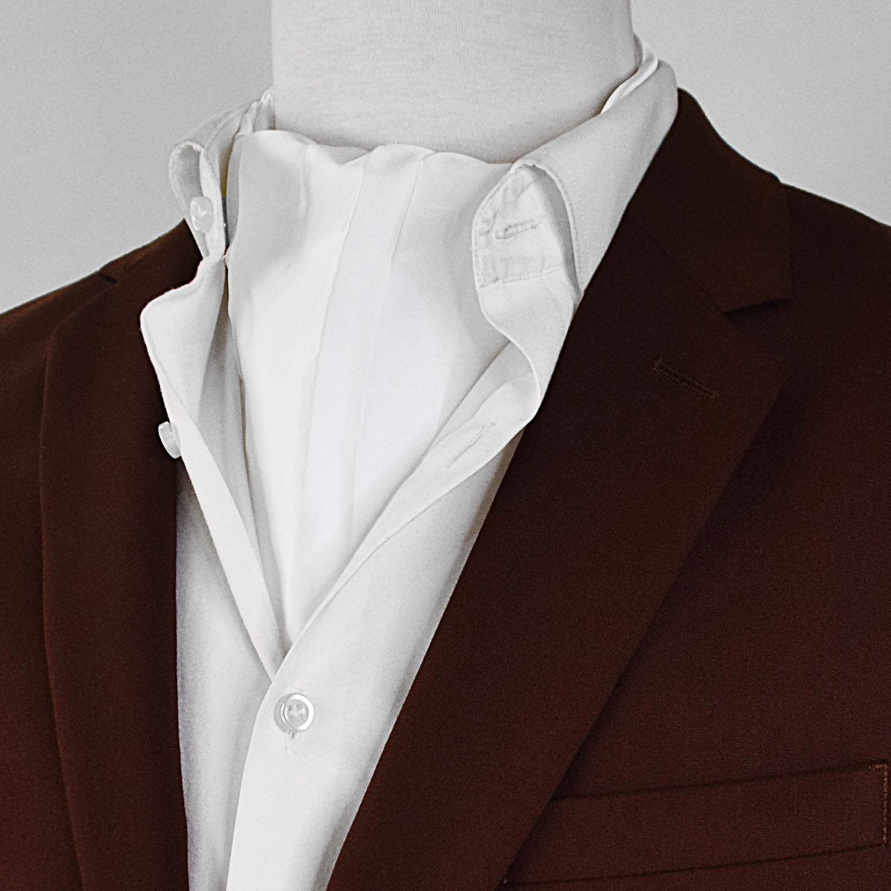 Pearl White Paradigm Silk Ascot by Monzoro – view 6