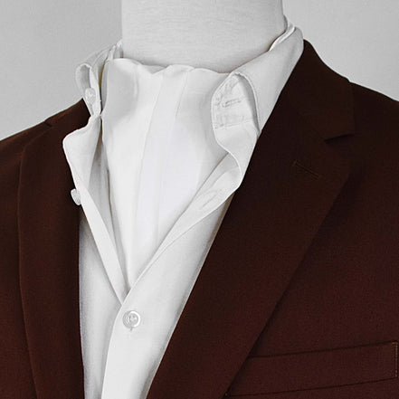 Pearl White Paradigm Silk Ascot by Monzoro – view 6