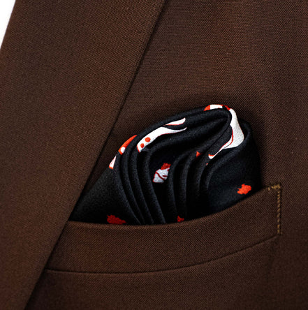 Black Dalmatian Silk Pocket Square by Monzoro – view 6