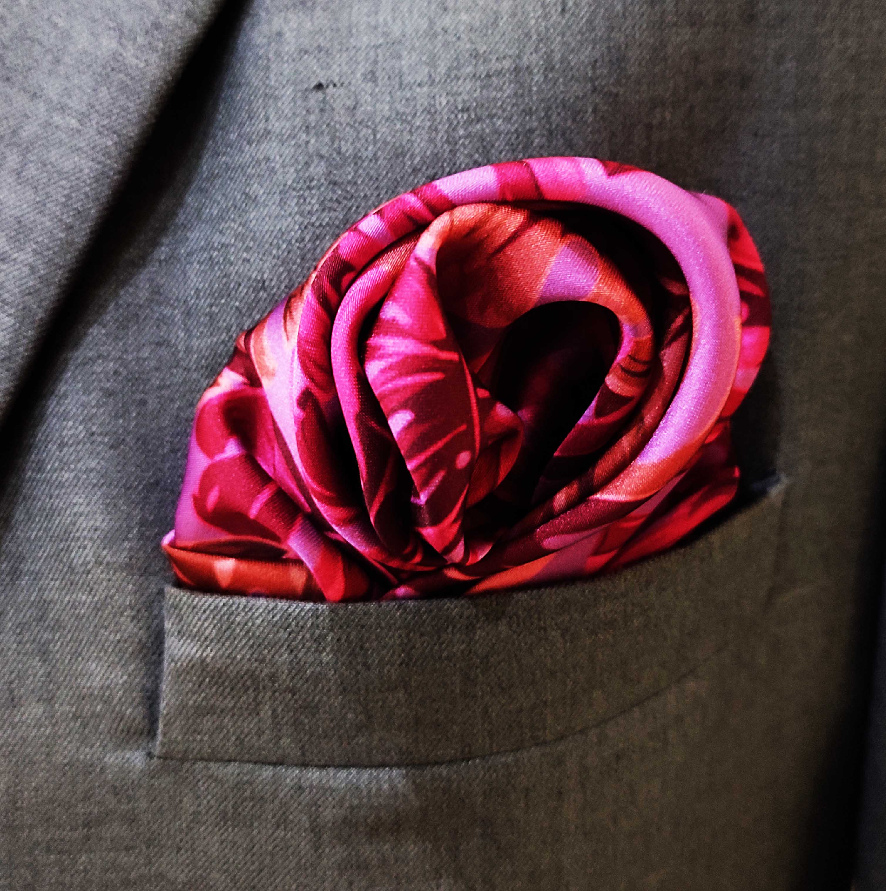 Panama Leaves - Silk Pocket Square by Monzoro – view 3
