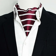Creamy Rosewood Stripes - Silk Ascot by Monzoro – view 2
