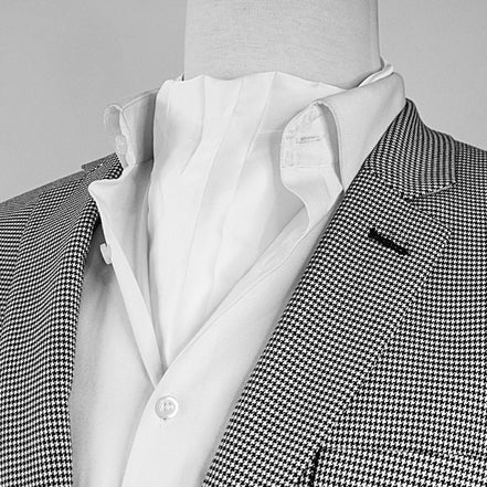 Pearl White Paradigm Silk Ascot by Monzoro – view 7