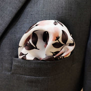 Pink & Grey Floral - Silk Pocket Square by Monzoro – view 3