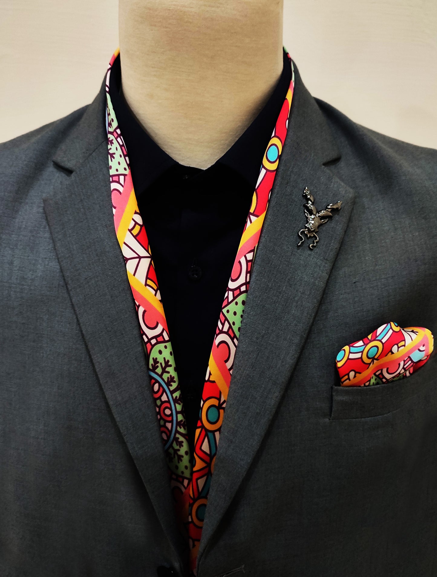 Italian Ethnic - Silk Men Scarf and Pocket Square Set