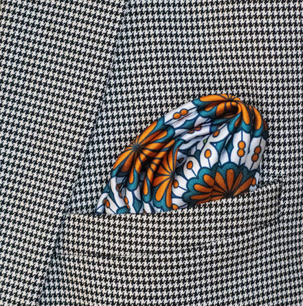 Mexican Floral Loop – Silk Pocket Square by Monzoro – view 7