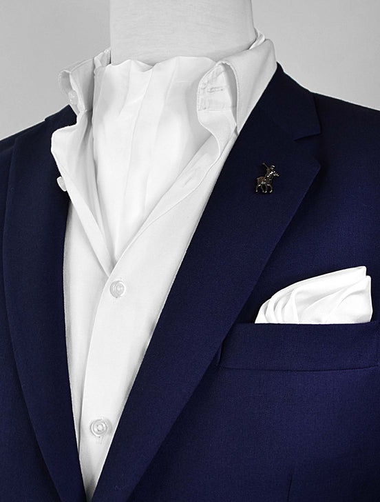 Pearl White Paradigm Silk Ascot Set by Monzoro