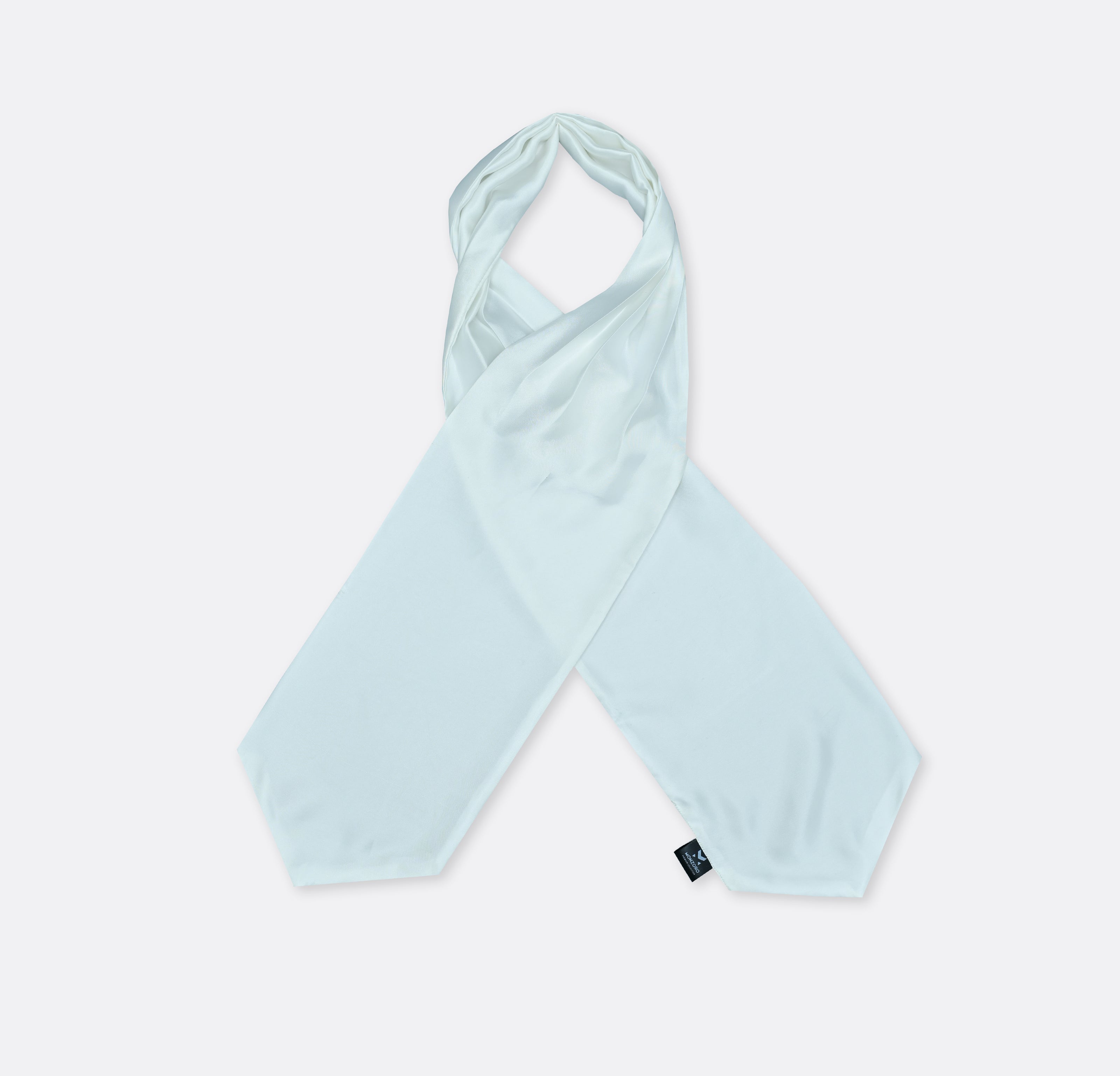 Pearl White Paradigm Silk Ascot by Monzoro – view 5
