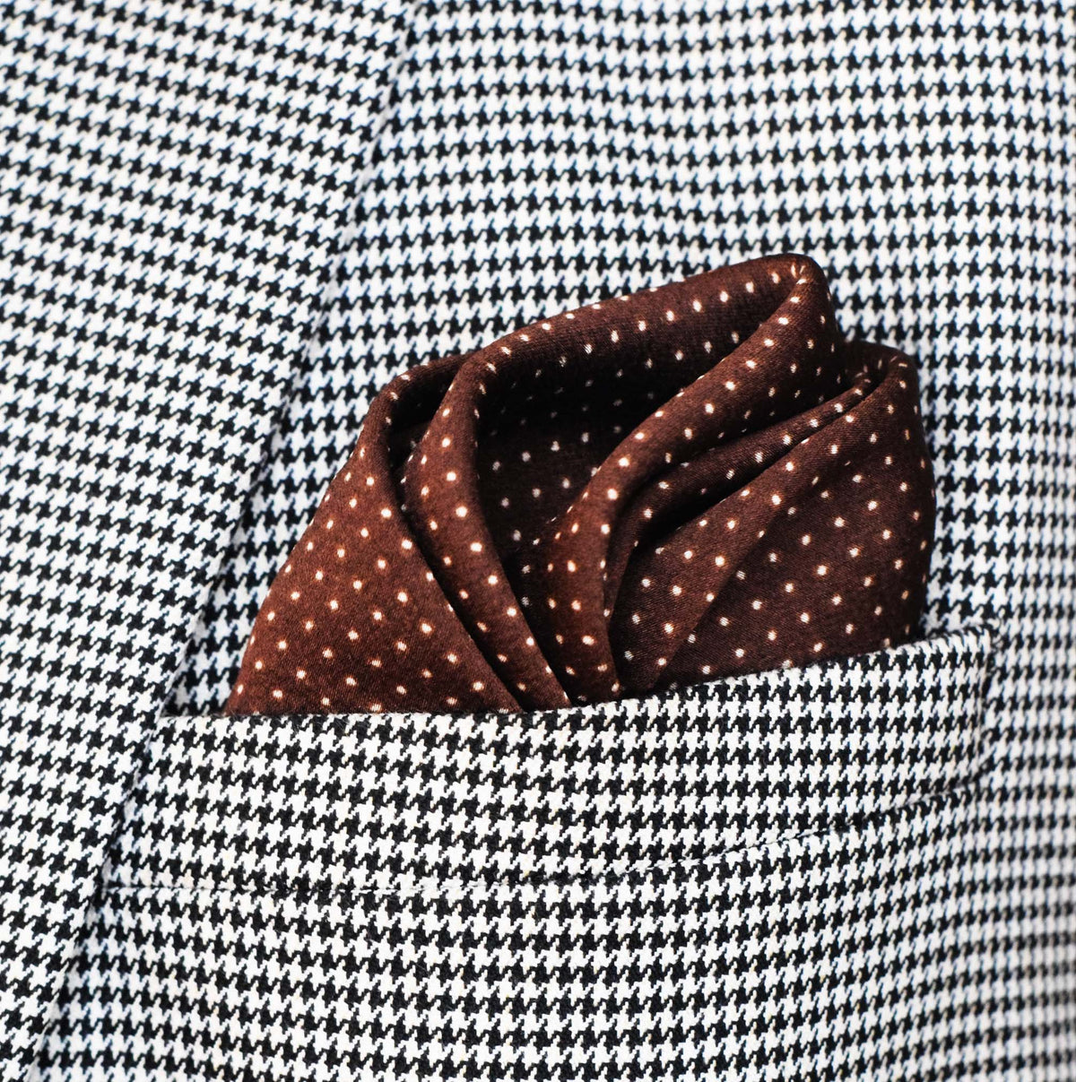 Brown Dot Polka - Silk Pocket Square