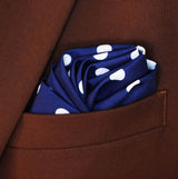 Blue Polka Drops - Silk Pocket Squares