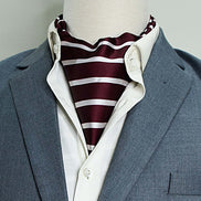 Creamy Rosewood Stripes - Silk Ascot by Monzoro – view 5