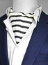 Black & White Stripes Silk Ascot by Monzoro