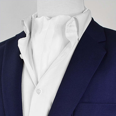 Pearl White Paradigm Silk Ascot by Monzoro – view 9
