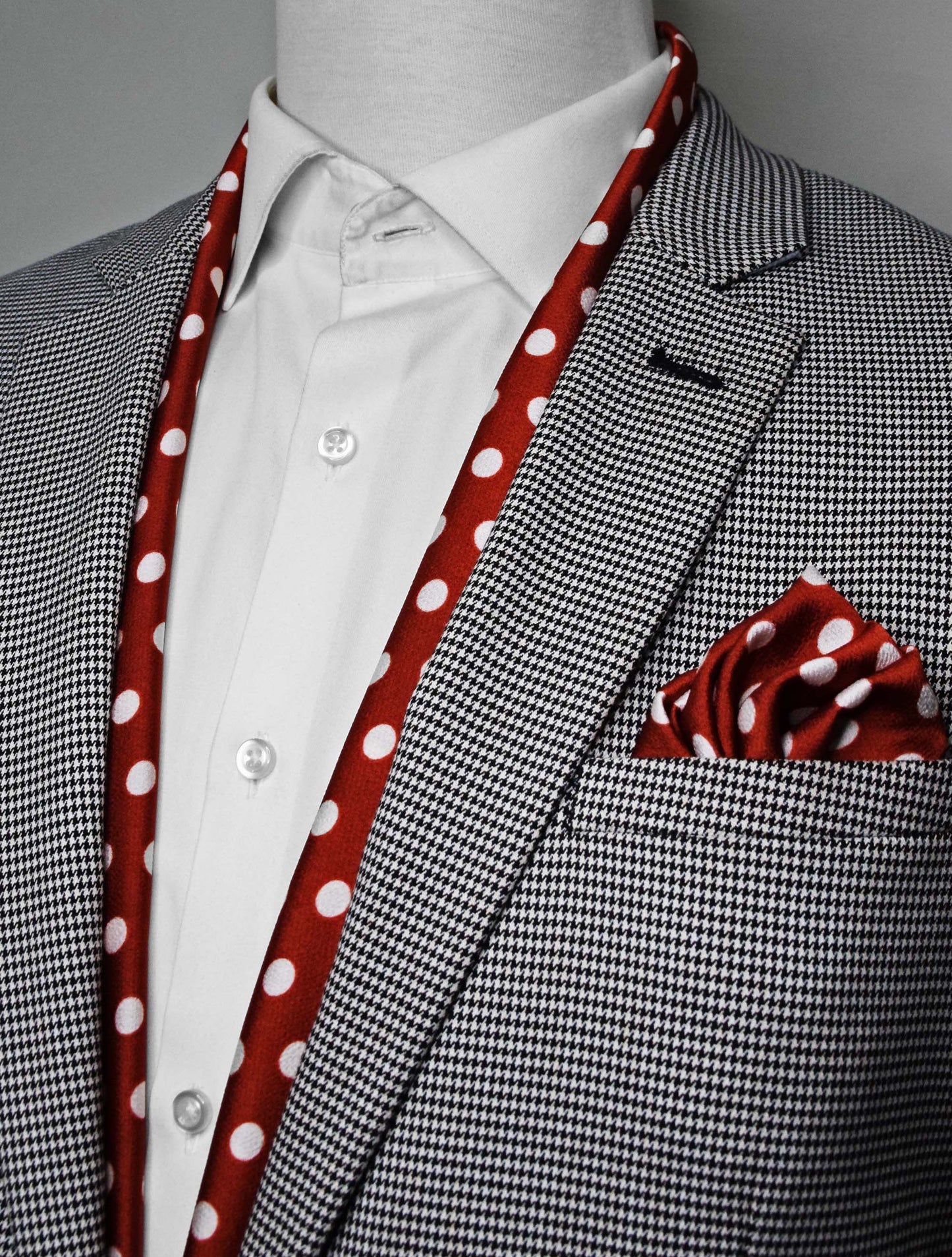 Copper Base Polka Silk Scarf & Pocket Square Set