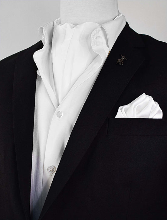 Pearl White Paradigm Silk Ascot Set by Monzoro – view 2