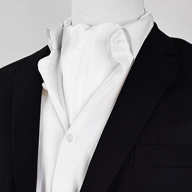 Pearl White Paradigm Silk Ascot by Monzoro – view 2