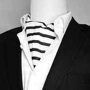Black & White Stripes Silk Ascot by Monzoro – view 4