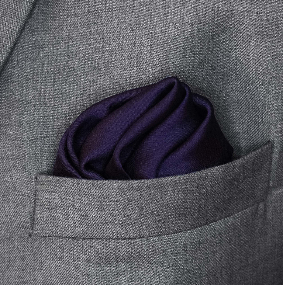 Dark Mauve Solid Silk Pocket Square by Monzoro – view 7