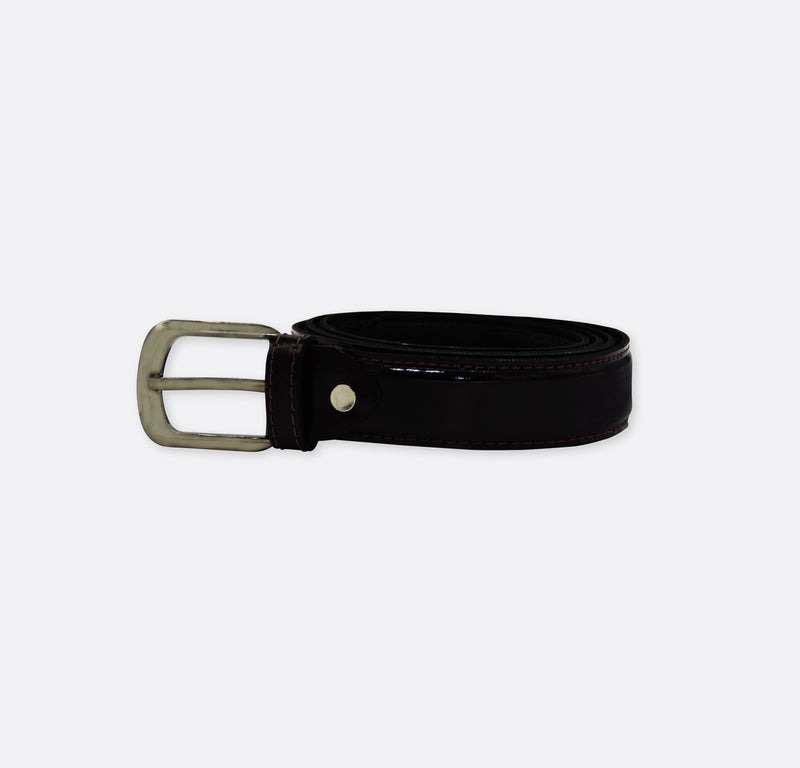 Luxury dark brown leather belt