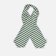 White & Green Stripes Silk Ascot by Monzoro – view 3