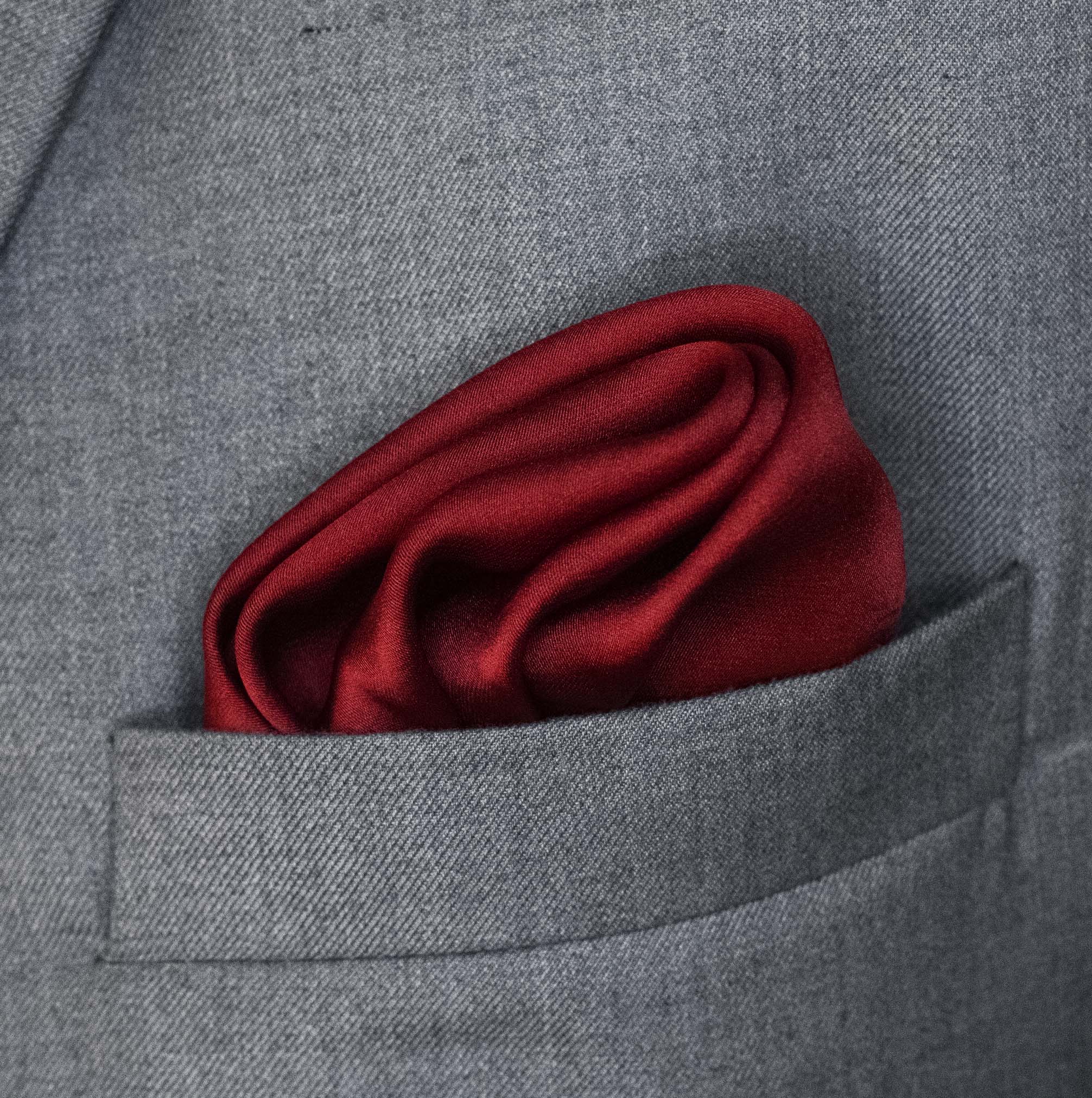 Bordeaux Wine Solid - Silk Pocket Square by Monzoro – view 4
