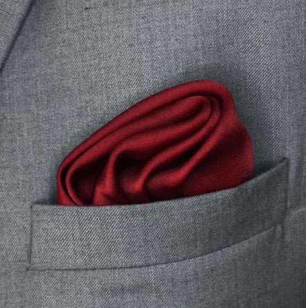 Bordeaux Wine Solid - Silk Pocket Square by Monzoro – view 4