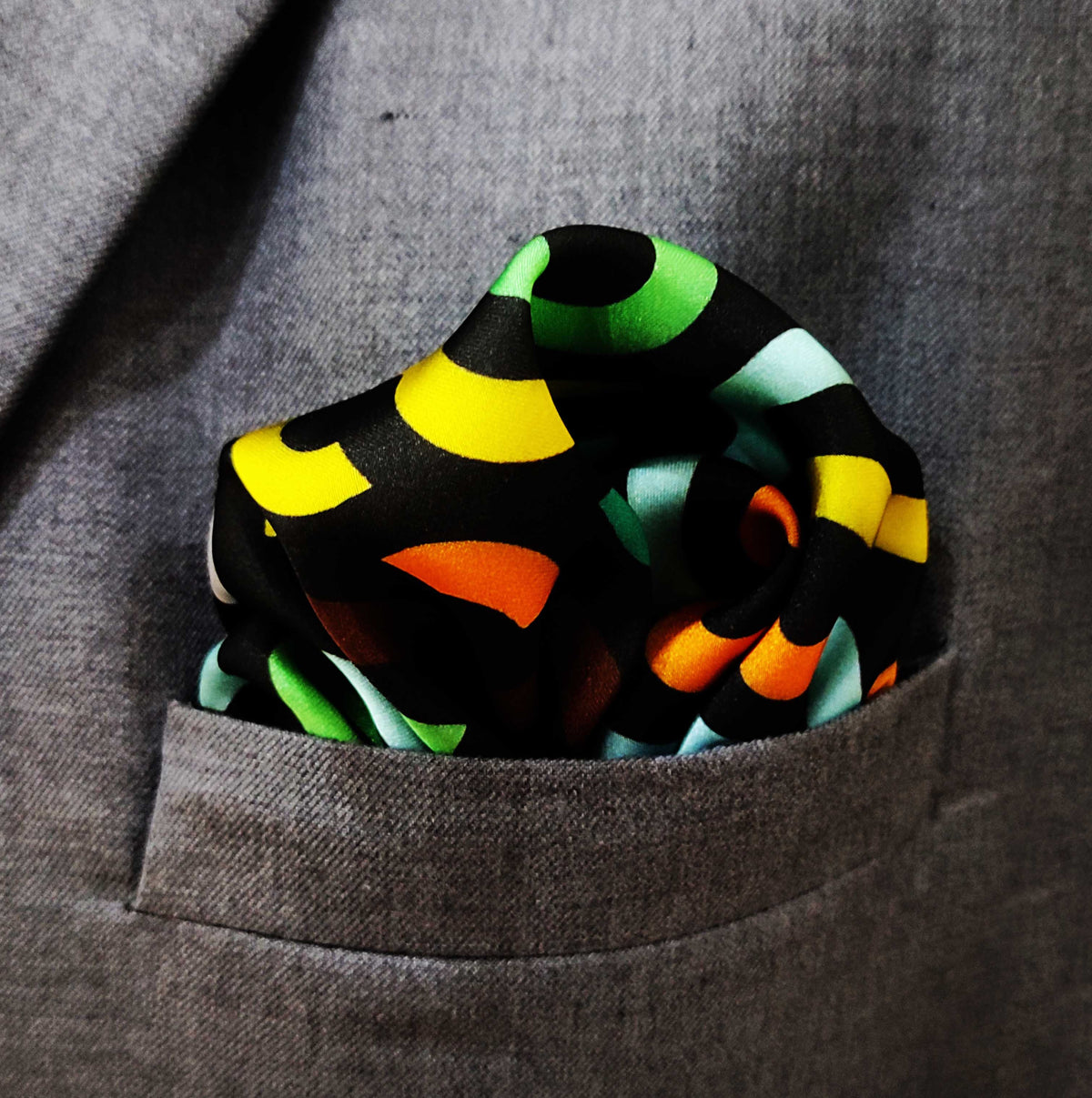 Multi Doodle Art - Silk Pocket Square by Monzoro – view 3
