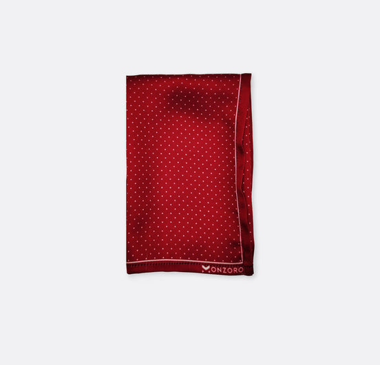Merlot Mini Polka Dot - Silk Pocket Square by Monzoro – view 2