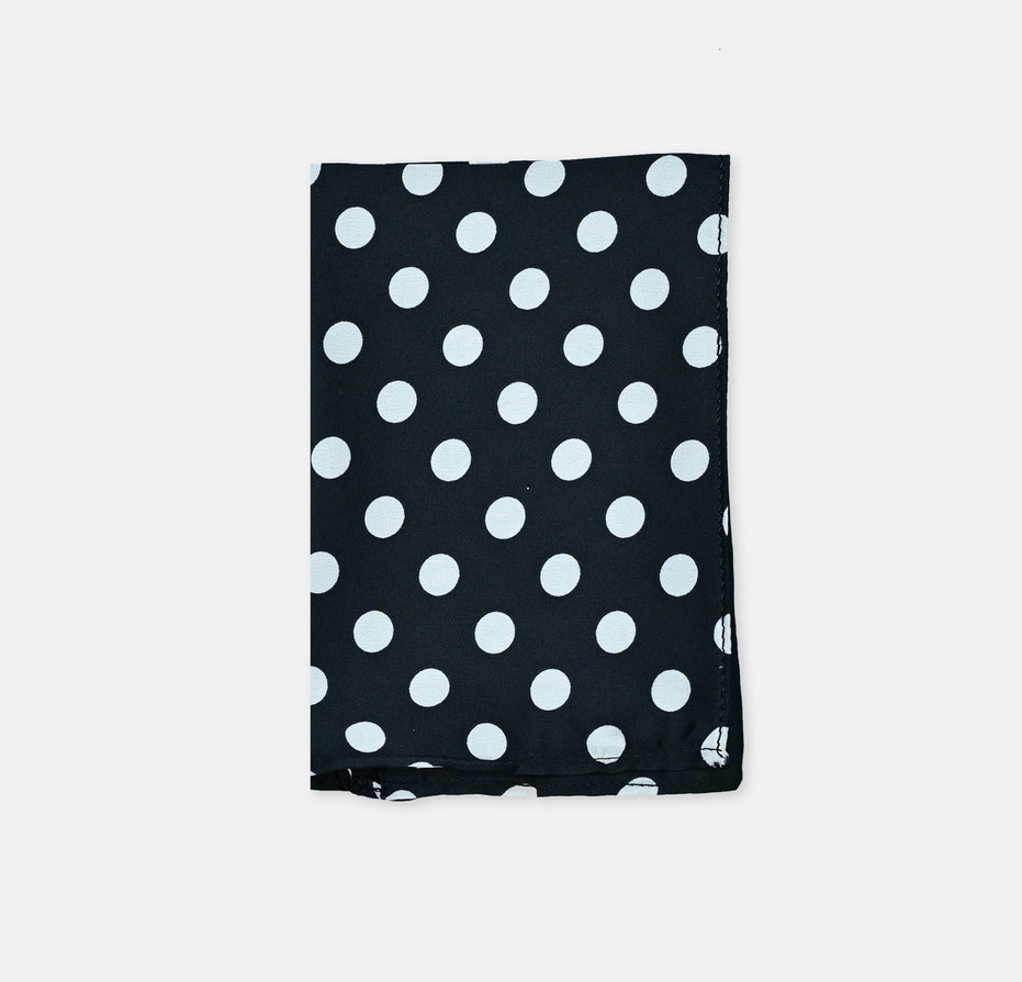 Black Base Polka - Silk Pocket Square by Monzoro – view 2
