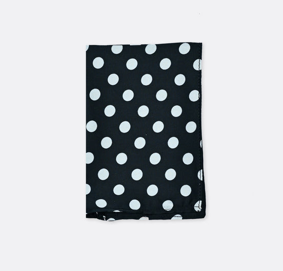 Black Base Polka - Silk Pocket Square by Monzoro – view 2