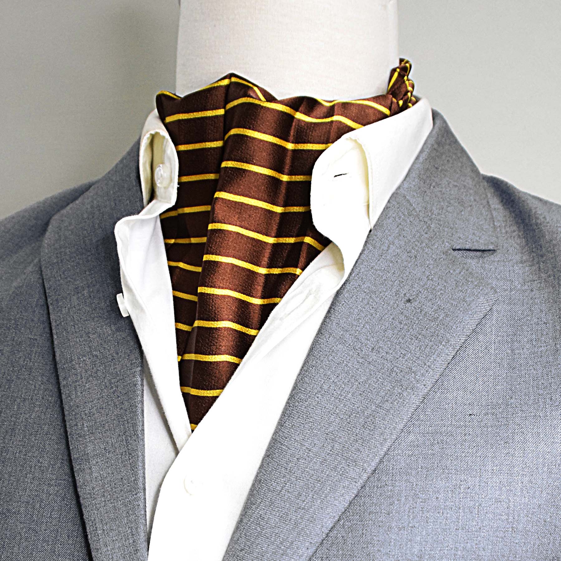 Yellow Cane Hazel Silk Ascot by Monzoro – view 5