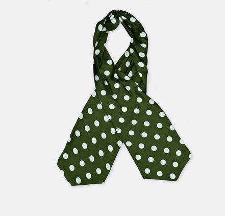 Forest Polka Silk Ascot by Monzoro – view 3