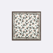Pink & Grey Floral - Silk Pocket Square by Monzoro