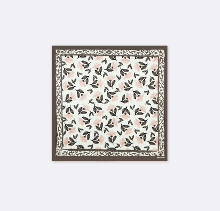 Pink & Grey Floral - Silk Pocket Square by Monzoro